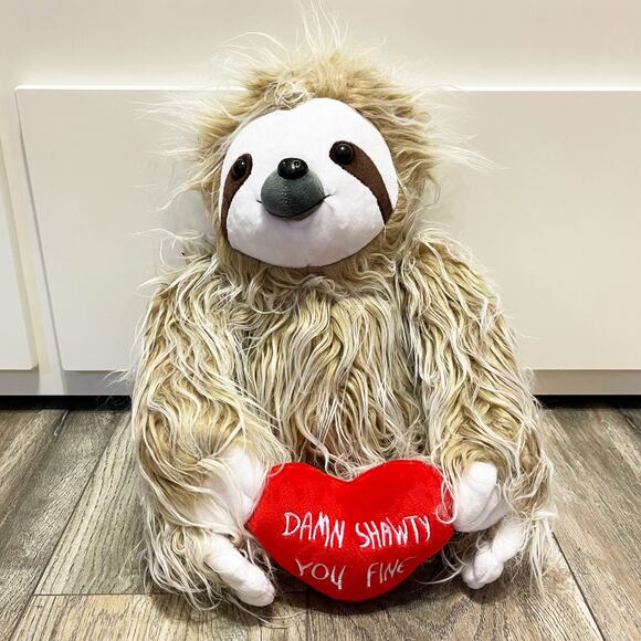 NEW Sloth Stuffed Animal Novelty Plush Love Heart Valentines Gift Present Spouse - Picture 4 of 7